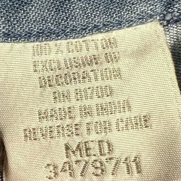 Vintage Blair Women's Denim Shirt Appliqué Stars USA Flag - Size Medium - Picture 5 of 5